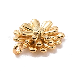 ラックメッキ真鍮チャーム  カドミウムフリー＆鉛フリー  長持ちメッキ  花  18KGP本金メッキ  14x11x3mm  穴：1.5mm&nbsp;LS-KK-C245-04G