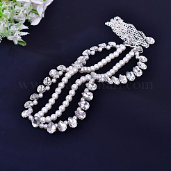 Alloy Crystal Rhinestone Teardrop with Plastic Imitation Pearl Beaded Double Layer Waist Belly Chains for Women&nbsp;FS-WG13B7D-01