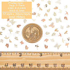 360Pcs 12 Style Brass Cabochons&nbsp;MRMJ-OC0003-25