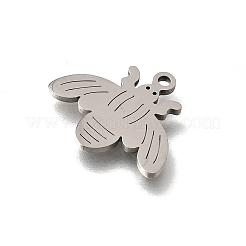 304ステンレスペンダント  ミツバチのチャーム  ステンレス鋼色  15x17x1mm  穴：1.4mm&nbsp;SA-CBAF171-06P