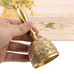真鍮ハンドベルバーベル  レトロな呼び出しベル  魔術用ミニ祭壇ベル ウィッカの祭壇用品  ゴールドカラー  125x50mm&nbsp;PW-WGD69DE-01