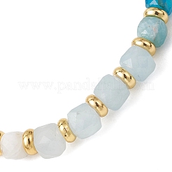 Natural Lapis Lazuli & Aquamarine & Rainbow Moonstone & Apatite Beaded Stretch Bracelets&nbsp;BJEW-JB13485-02