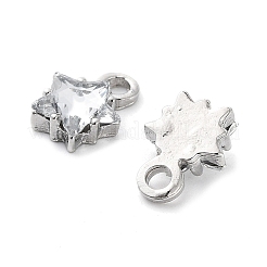 ラインストーン ペンダント付き合金  星のチャーム  カドミウムフリー＆鉛フリー  プラチナ  11x7.5x4mm  穴：2mm&nbsp;FIND-B028-05P