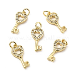 Brass Micro Pave Clear Cubic Zirconia Pendants&nbsp;KK-E068-VB180