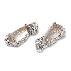 Brass Micro Pave Cubic Zirconia Pendants&nbsp;KK-C028-12P-02