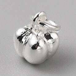 真鍮製チャーム  丸カン付き  銀  トマト  11x7.5x7mm  穴：4mm&nbsp;LS-FIND-WH0159-63S-23