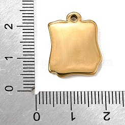 304ステンレススチールペンダントカボションセッティング  長方形  イオンプレーティング（ip）  18KGP本金メッキ  20x16x2.5mm  穴：1.6mm  トレイ：14.5x10.5mm&nbsp;SA-CBA9B1E-01F-G