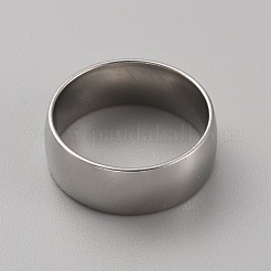 201ステンレススチール製シンプルプレーンバンドリング（男性用、女性用）  ステンレス鋼色  usサイズ9 1/4(19.1mm)  8mm&nbsp;RJEW-WH0015-02D