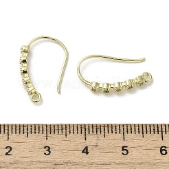 真鍮製マイクロパヴェキュービックジルコニアピアスフック  長持ちメッキ  ゴールドカラー  20x2.5mm  穴：1.2mm  ピン：0.8mm&nbsp;KK-C048-13I-G
