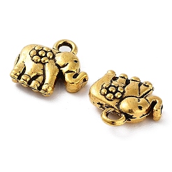 チベット風合金チャーム  カドミウムフリー＆鉛フリー  象  アンティーク黄金  12x12x4mm  穴：1.6mm  約773個/890g&nbsp;LS-FIND-Q094-01AG