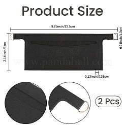 フェルト財布オーガナイザーインサート  長方形  ブラック  80x235x3.5mm  穴：13x7.5mm  2個/セット&nbsp;AJEW-CN0007-79A