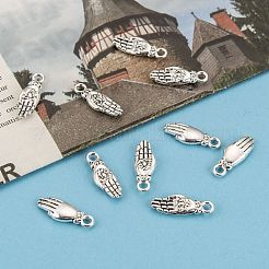 Tibetan Style Palm with Lotus Flower Alloy Pendants&nbsp;KK-P015-03AS-1