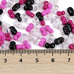 ガラスシードビーズ  丸い穴  ピーナッツ  スミレ  3.5x6x3.5mm  穴：0.8mm  約100個/10g&nbsp;X1-SEED-K010-03L