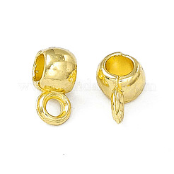 ラックメッキ合金チューブベイル  ループベイル  フラットラウンド  ライトゴールド  6.5x3x4mm  穴：1.4mm  内径：2.5mm&nbsp;PALLOY-I216-53LG