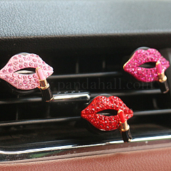 6Pcs 6 Styles Lip Shape Alloy Rhinestone Air Vent Clips&nbsp;AJEW-FH0004-67