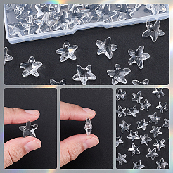 80Pcs Transparent Faceted Glass Connector Charms&nbsp;GLAA-SP0001-88E-01