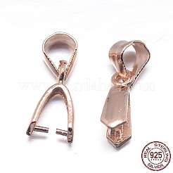 スターリングシルバーペンダントベイル  アイスピック＆ピンチベイル  ローズゴールド  15x5.5x3mm  穴：4x3mm  ピン：0.7mm  約48個/20g&nbsp;STER-M106-04RG