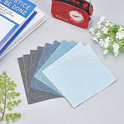 デニム粘着パッチ  ラウンド  オーバル  正方形と長方形の形  ミックスカラー  15x14x0.03cm  5個/セット&nbsp;DIY-NB0001-82