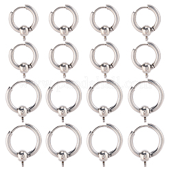 24Pcs 2 Styles 304 Stainless Steel Hoop Earring Findings&nbsp;FIND-SC0017-16A