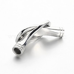 304ステンレススチールエナメルマグネット留め具、接着端付き  ステンレス鋼色  44x15x10mm  穴：5mm&nbsp;STAS-M196-01