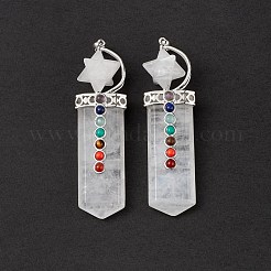 Chakra Themed Natural Quartz Crystal Big Pendants&nbsp;G-L524-12P-07