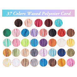 37束37色ワックスポリエステルコード  ラウンド  ミックスカラー  0.5mm  5 M /バンドル  1bundle / color&nbsp;YC-CD0001-02