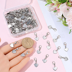 100Pcs Heart 201 Stainless Steel Pendant Decorations&nbsp;HJEW-BM0001-14
