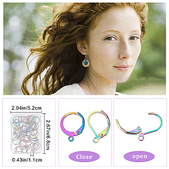 60Pcs 2 Style 304 Stainless Steel Leverback Earring Findings&nbsp;STAS-CN0001-17