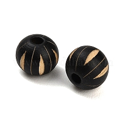シマウッドビーズ  ラウンド  ブラック  10mm  穴：3mm&nbsp;WD-CBA7A54-02H