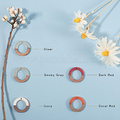レジン＆ウッドパーツ  リング  ホワイト  28x3mm  穴：1.5mm  10個/箱&nbsp;RESI-OL0001-10C