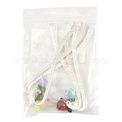 合金ブックマーク6個  花  アクリルパーツ付き  ミックスカラー  93mm&nbsp;AJEW-FS00003