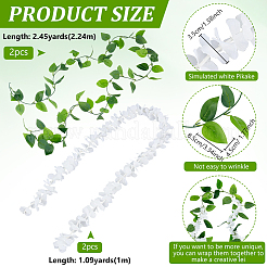 4Pcs 2 Styles Plastic Artificial Cattleya Bunch &  Leaf Rattan&nbsp;AJEW-PH0007-95