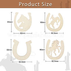 Unfinished Wood Horseshoe Cutouts&nbsp;WOOD-CJC0009-02