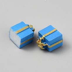 クリスマス オペーク レジン カボション  贈り物  ドジャーブルー  11.5x15x17mm&nbsp;CRES-WH20004-07A