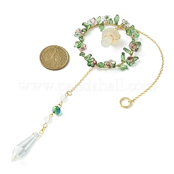 Mushroom with Bullet Acrylic & Natural Cherry Blossom Agate Window Hanging Suncatchers&nbsp;HJEW-TA00048
