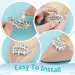 8Pcs 4 Styles Brass Rhinestone Shoe Decorations&nbsp;AJEW-GA0006-98