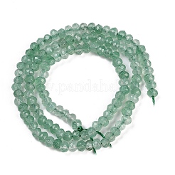 天然石ホワイトジェイドビーズ連売り  ファセットロンデル  染め  アクアマリン  4~4.5x3mm  穴：1mm  約112~121個/連  13.54''~13.98''（34.4~35.5センチメートル）&nbsp;G-Z069-01P