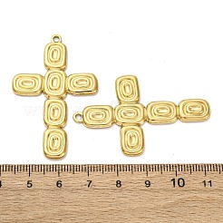 304ステンレスペンダント  イオンプレーティング（ip）  クロスチャーム  18KGP本金メッキ  48.5x30.5x2mm  穴：2mm&nbsp;STAS-Z142-11G