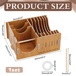DIY 木製銅箔テープディスペンサー  染色された美術道具の保管用  ゴールデンロッド  165x145x76mm&nbsp;AJEW-WH0270-375B