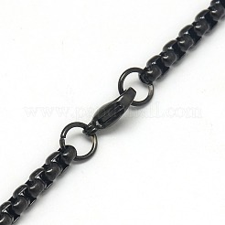Trendy Men's 201 Stainless Steel Box Chain Necklaces&nbsp;NJEW-L043B-46B