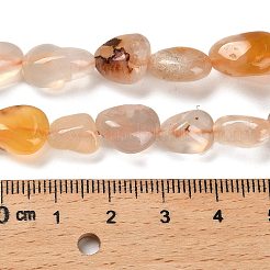 天然石桜色アゲート瑪瑙ビーズ連売り  ナゲット  タンブルストーン  7~13x4.5~10x4.5~10mm  穴：1.2mm  約44~46個/連  15.08~16.14インチ（38.3~41cm）&nbsp;G-P497-01E-68