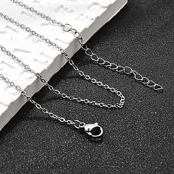 変色しない304ステンレススチールアズキチェーンネックレス  カニカン付き  ステンレス鋼色  19.6インチ（50cm）  1.6mm&nbsp;STAS-T040-PJ204-50