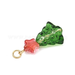 Christmas Tree Dyed & Heated Glass Pendants&nbsp;PALLOY-JF04391