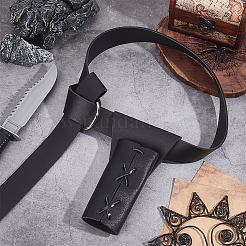 Men's PU Leather Belt Sword Dagger Frog Case&nbsp;DIY-WH0430-219A