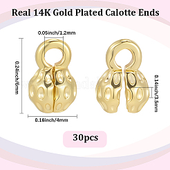 30Pcs Flower Brass Bead Tips&nbsp;KK-BBC0025-44