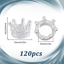 120個の合金ビーズ  クラウン  銀  10x6mm  穴：6mm&nbsp;FIND-HY0005-09