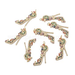 Brass Micro Pave Colorful Cubic Zirconia Pendants&nbsp;ZIRC-A020-22G
