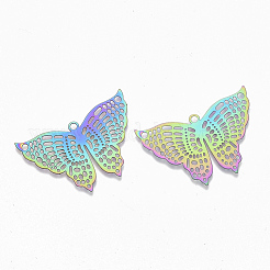 Ion Plating(IP) 201 Stainless Steel Filigree Pendants&nbsp;X-STAS-S108-111