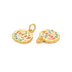 Rack Plating Alloy Enamel Pendants&nbsp;ENAM-S130-19B
