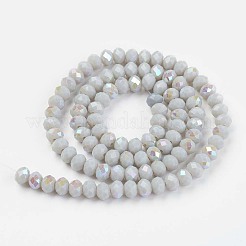 Electroplate Opaque Solid Color Glass Beads Strands&nbsp;EGLA-A034-P1mm-L16